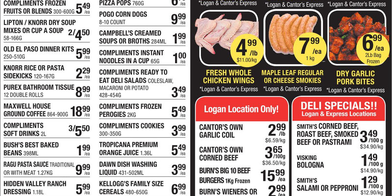 Cantor's Meats flyer
