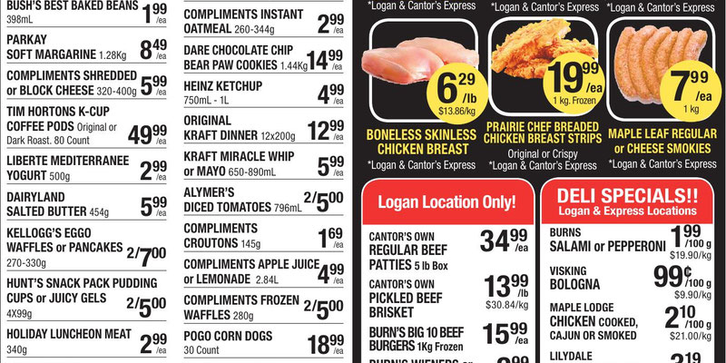 Cantor's Meats flyer