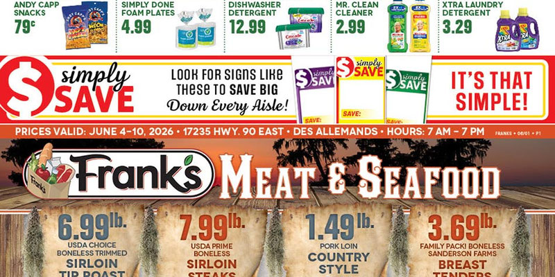 Frank's Supermarket Des Allemands LA Weekly Ad