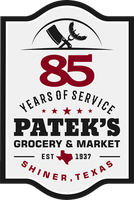 Patek's Grocery Shiner, TX logo